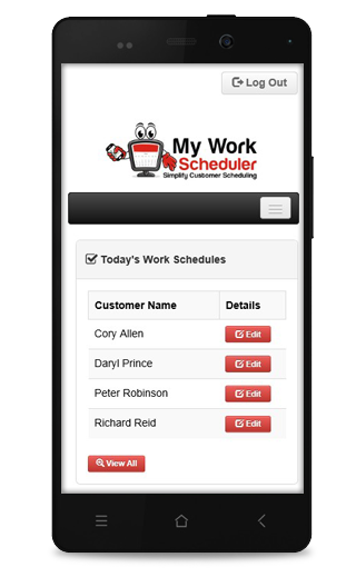 screenshot of My Work Scheduler